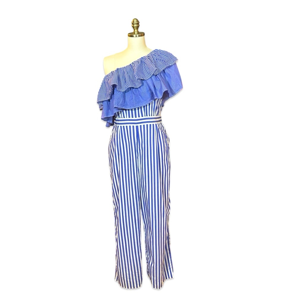 J. Crew One Shoulder Ruffle Jumpsuit